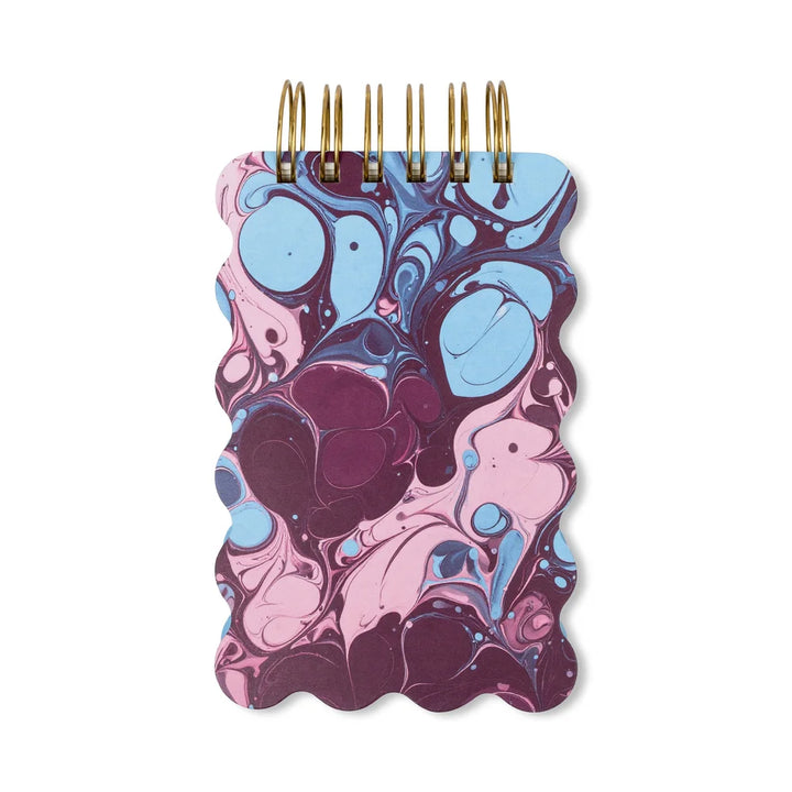 Wavy Notepad Burgundy Sky Marbling