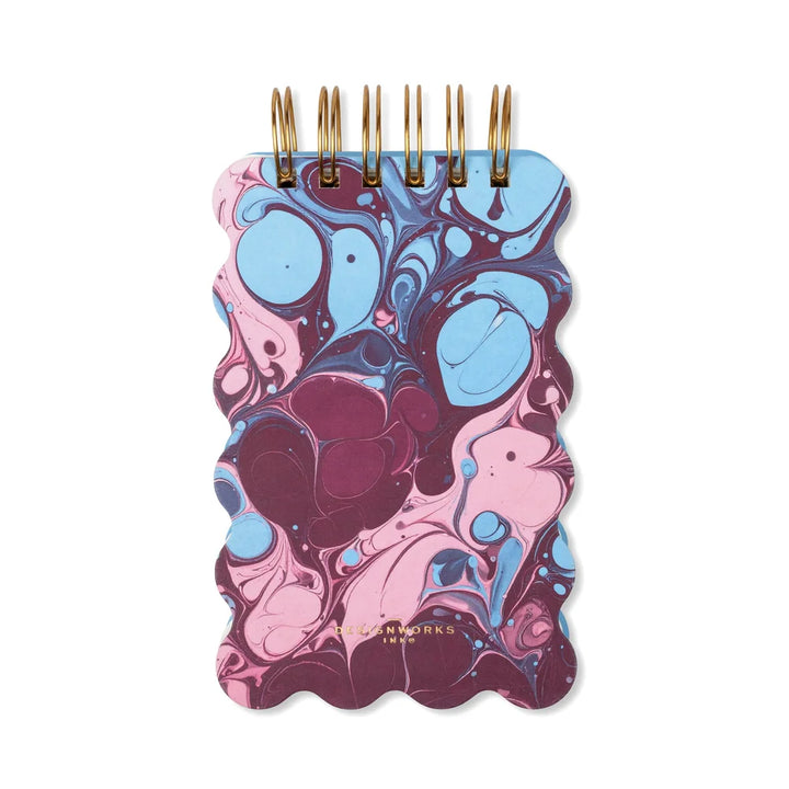 Wavy Notepad Burgundy Sky Marbling