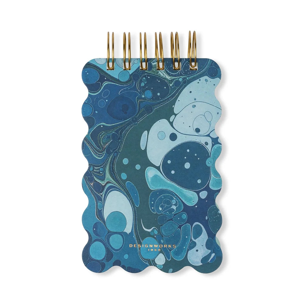 Wavy Notepad Teal Marbling