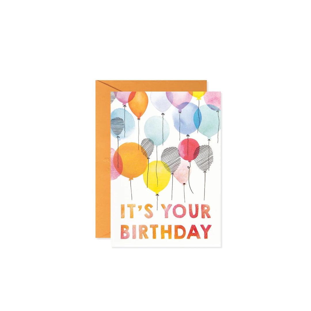 Watercolor Birthday Balloons Birthday Card