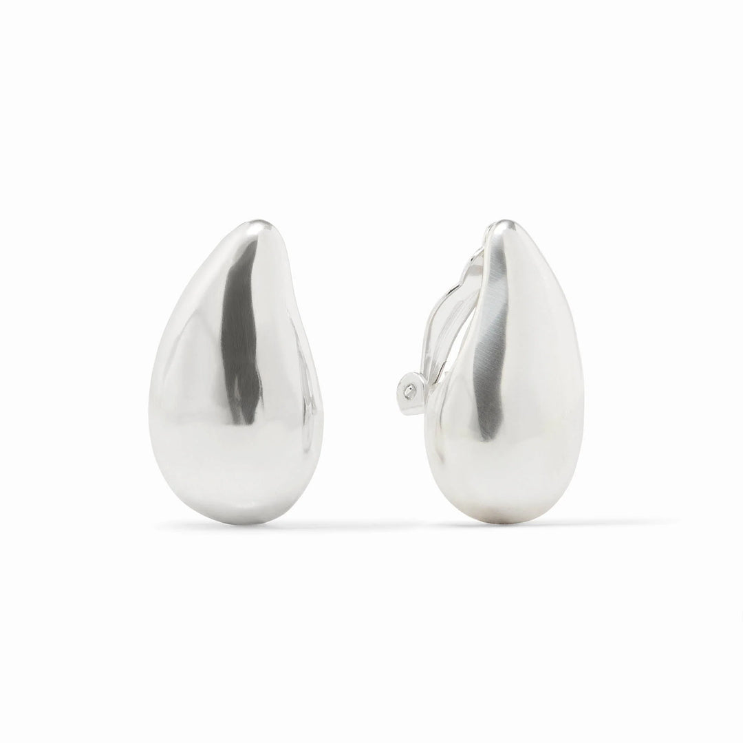 Silver Wave Clip On Earring