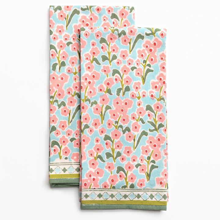 Pomegranate Pink Posey Tea Towels