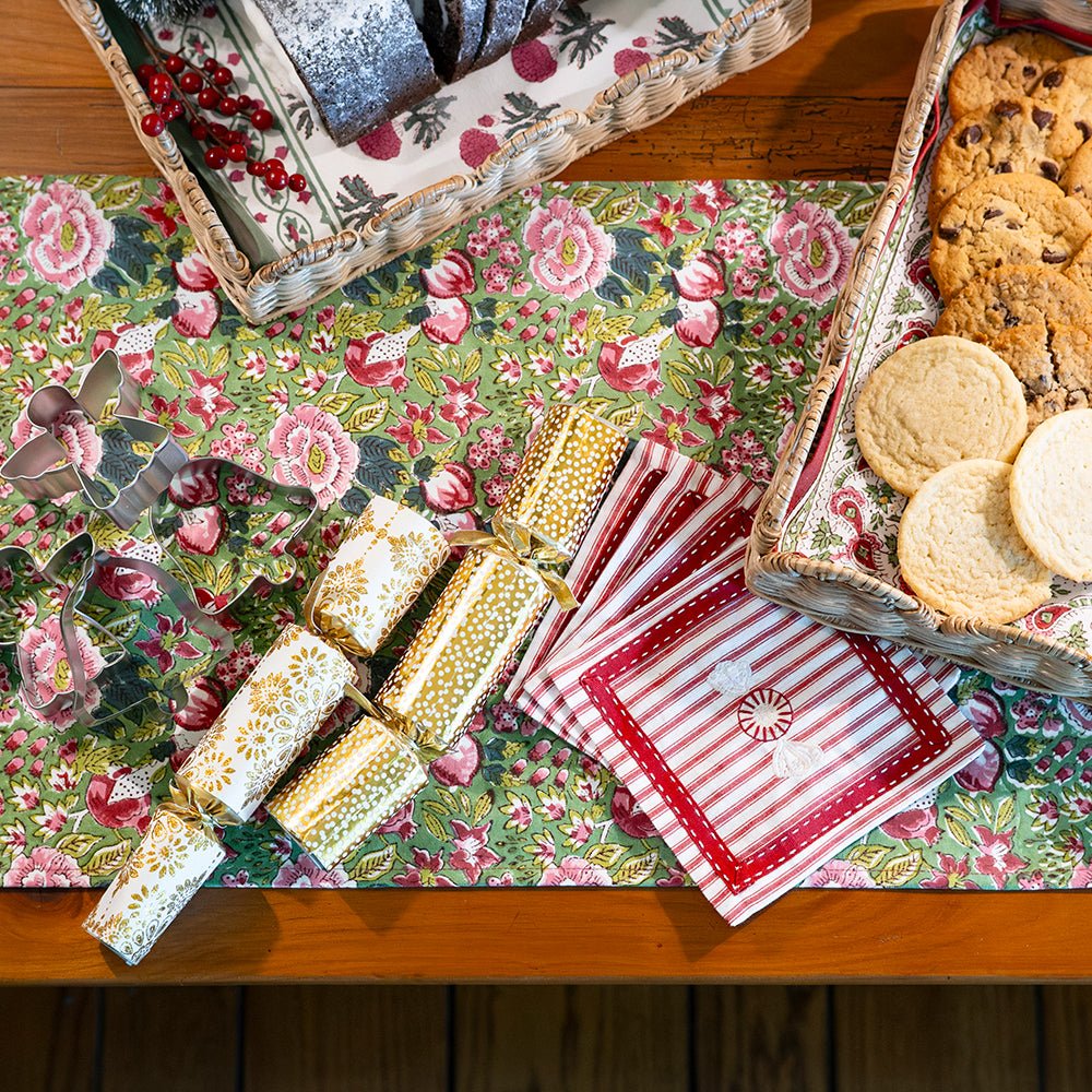 Pomegranate Garden Wine & Rose Table Runner