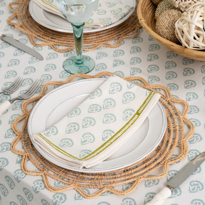 Pomegranate India Hicks Home Carnation Seafoam Napkin