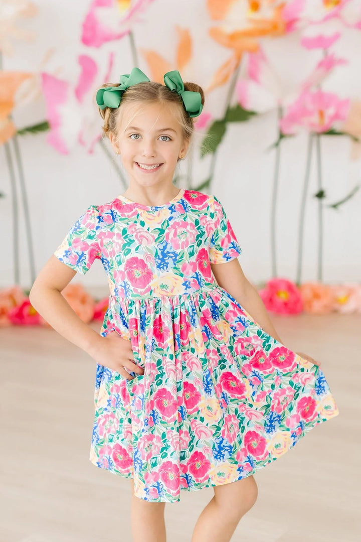 Mila & Rose Kid's Wildflower Wishes Pocket Twirl Dress