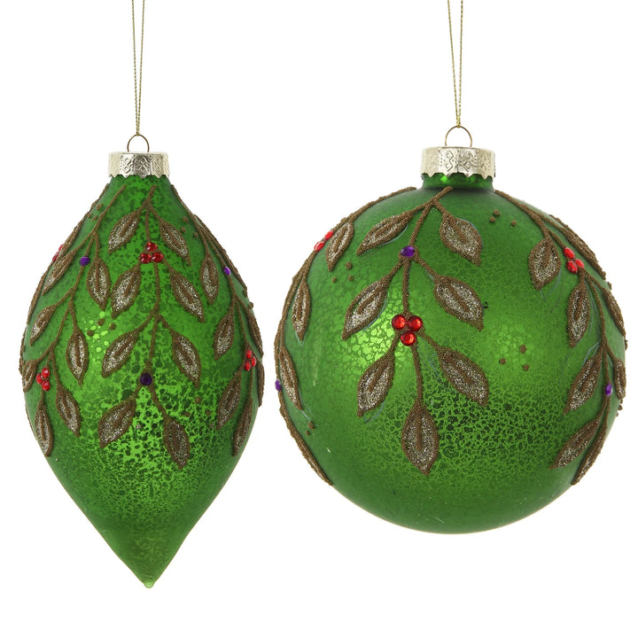 Winward Green Textured Foliage Ornament