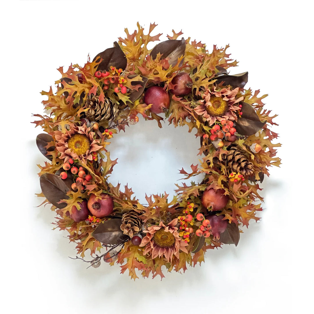 Winward 24" Oak Leaf & Sunflower Wreath