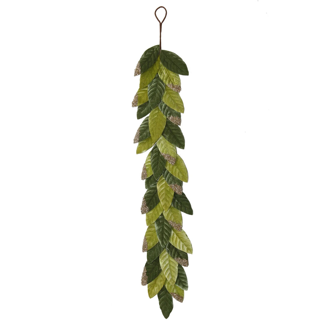 Winward Variegated Green Leaf Garland with Glitter