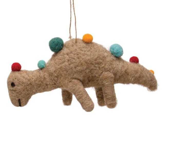 5"H Wool Felt Dinosaur Ornament with Seasonal Accessories