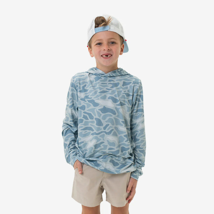 Burlebo Kid's Seaside Camo Performance Hoodie
