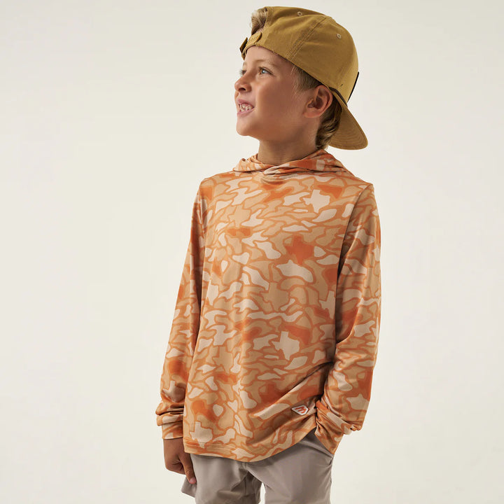 Burlebo Kid's Orange Texas Camo Performance Hoodie
