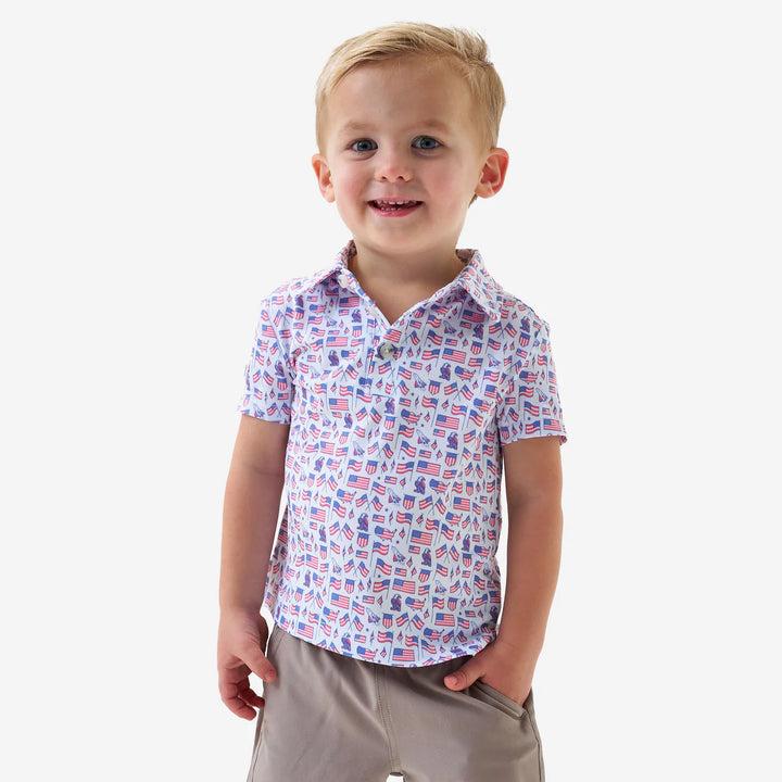 Burlebo Kid's Old Glory Performance Polo