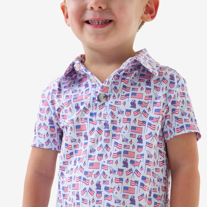 Burlebo Kid's Old Glory Performance Polo