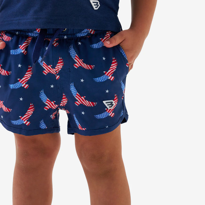 Burlebo Kid's USA Eagle Swim Trunks