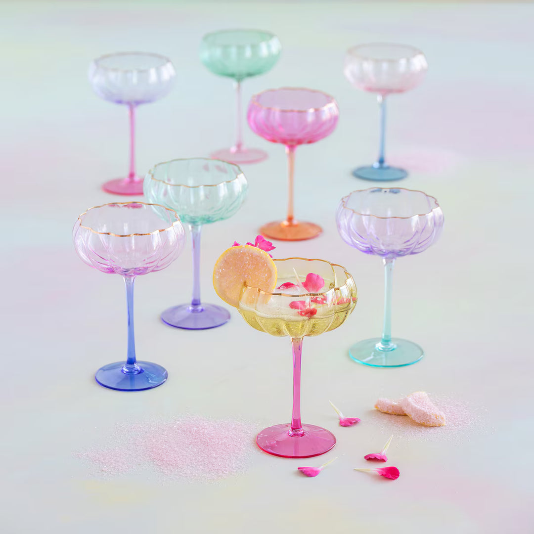 Glitterville Blossom Coupe Glass