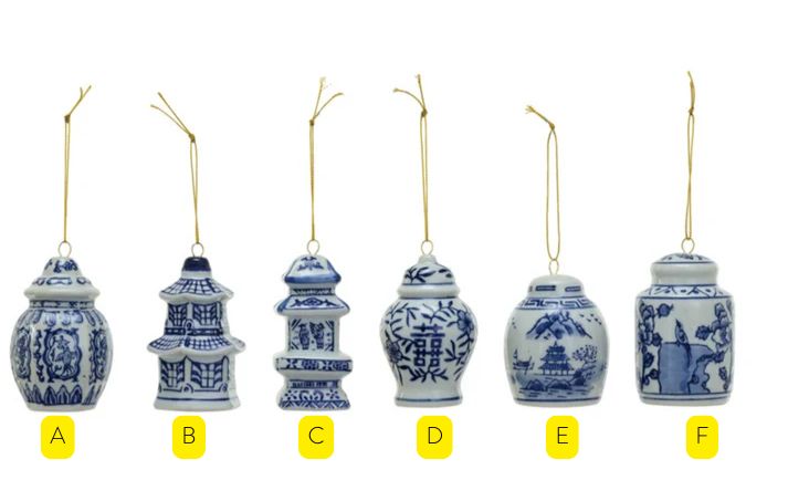 Stoneware Ginger Jar Ornament Assorted Styles