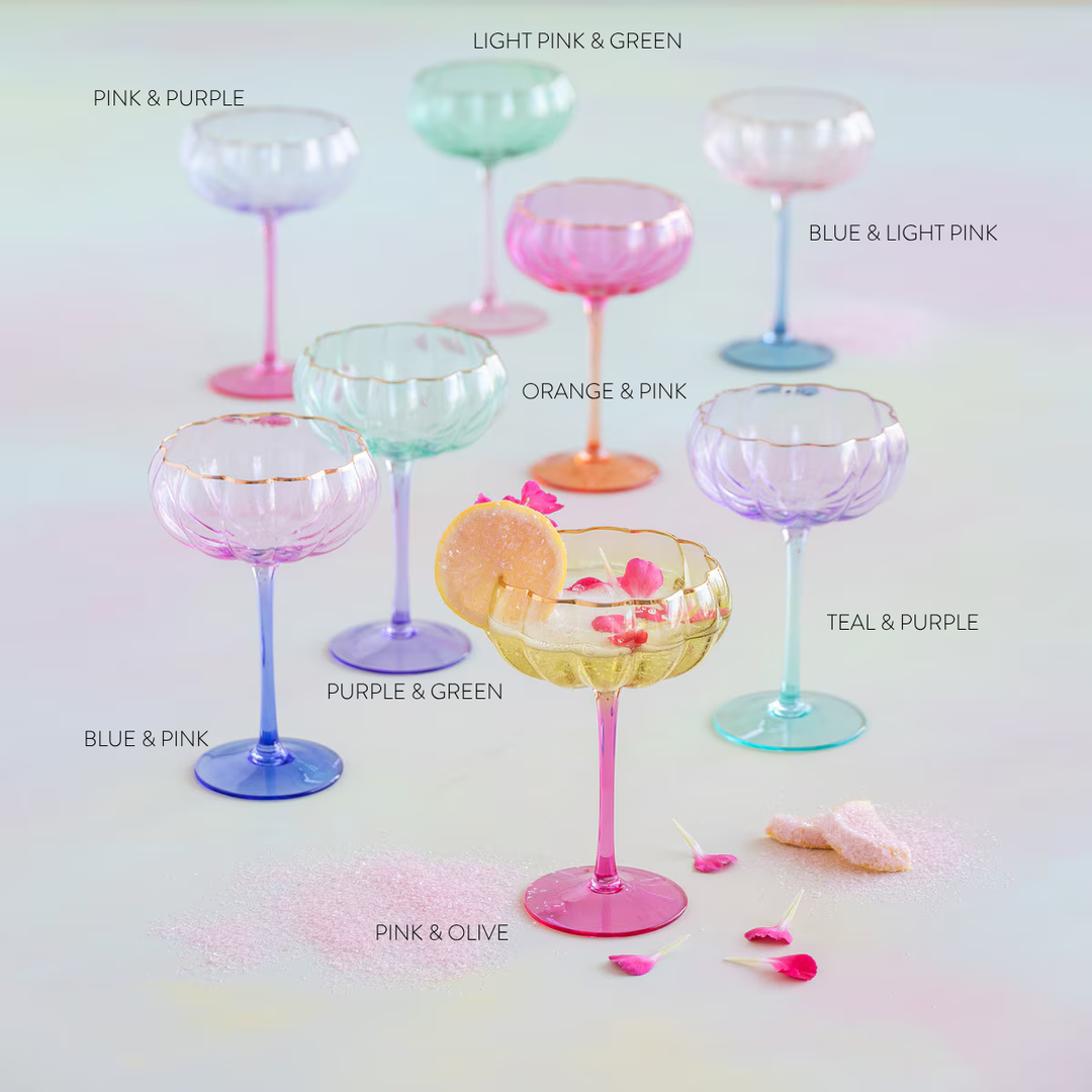 Glitterville Blossom Coupe Glass