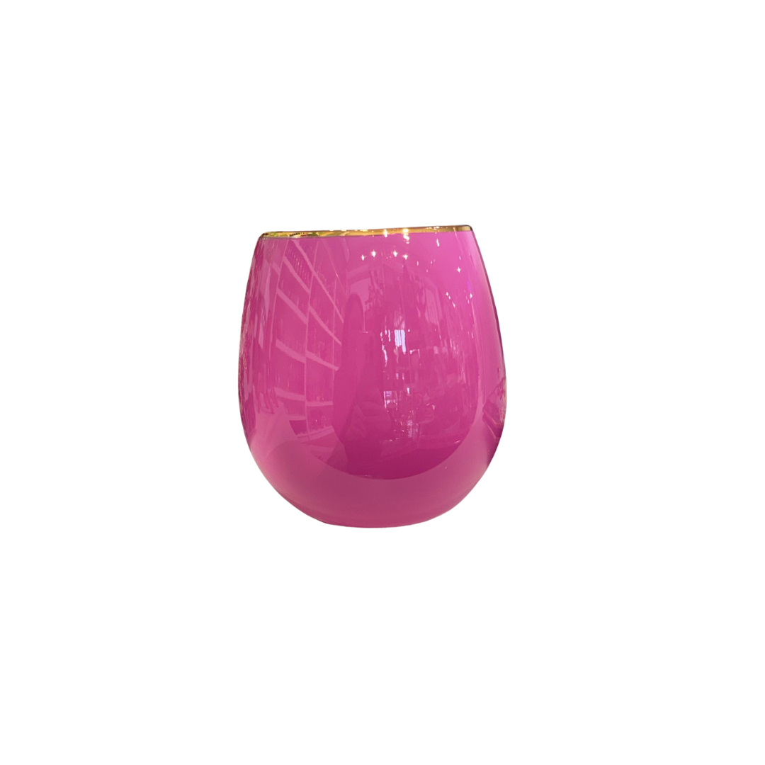 Glitterville Sugar Plum Stemless Wine Glass