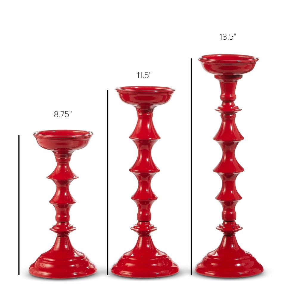 Glossy Red Candle Holder