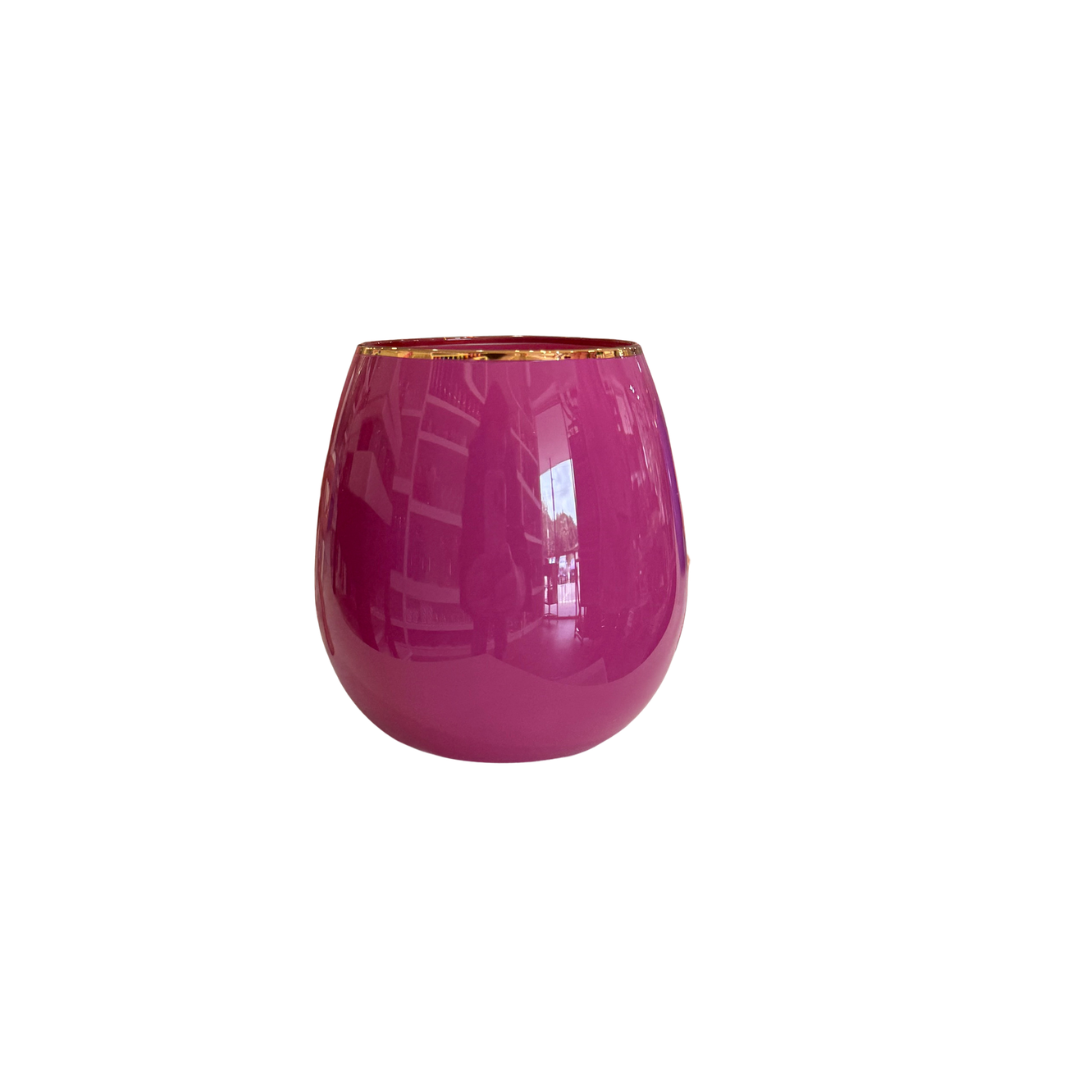 Glitterville Sugar Plum Stemless Wine Glass
