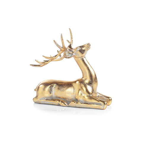 Large Gold Sitting Deer
