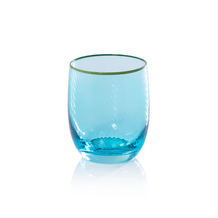 Sea and Green Sicilian Swirl Tumbler with Colored Rim