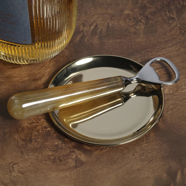 Nickel with Amber Accent Spiga Bottle Opener