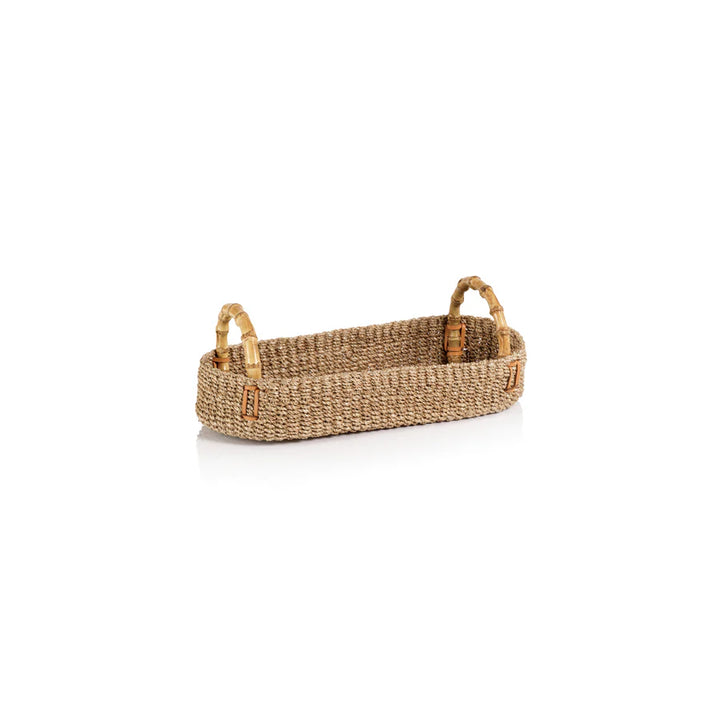 Abaca Tray with Bamboo Handles