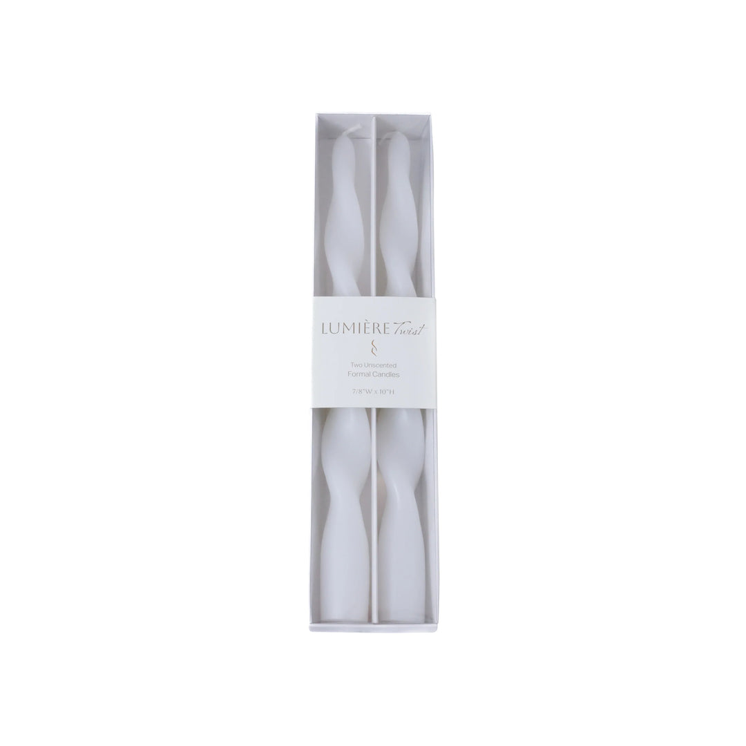Ivory Lumière Twist Formal Candles