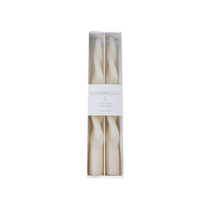 Ivory Lumière Twist Formal Candles
