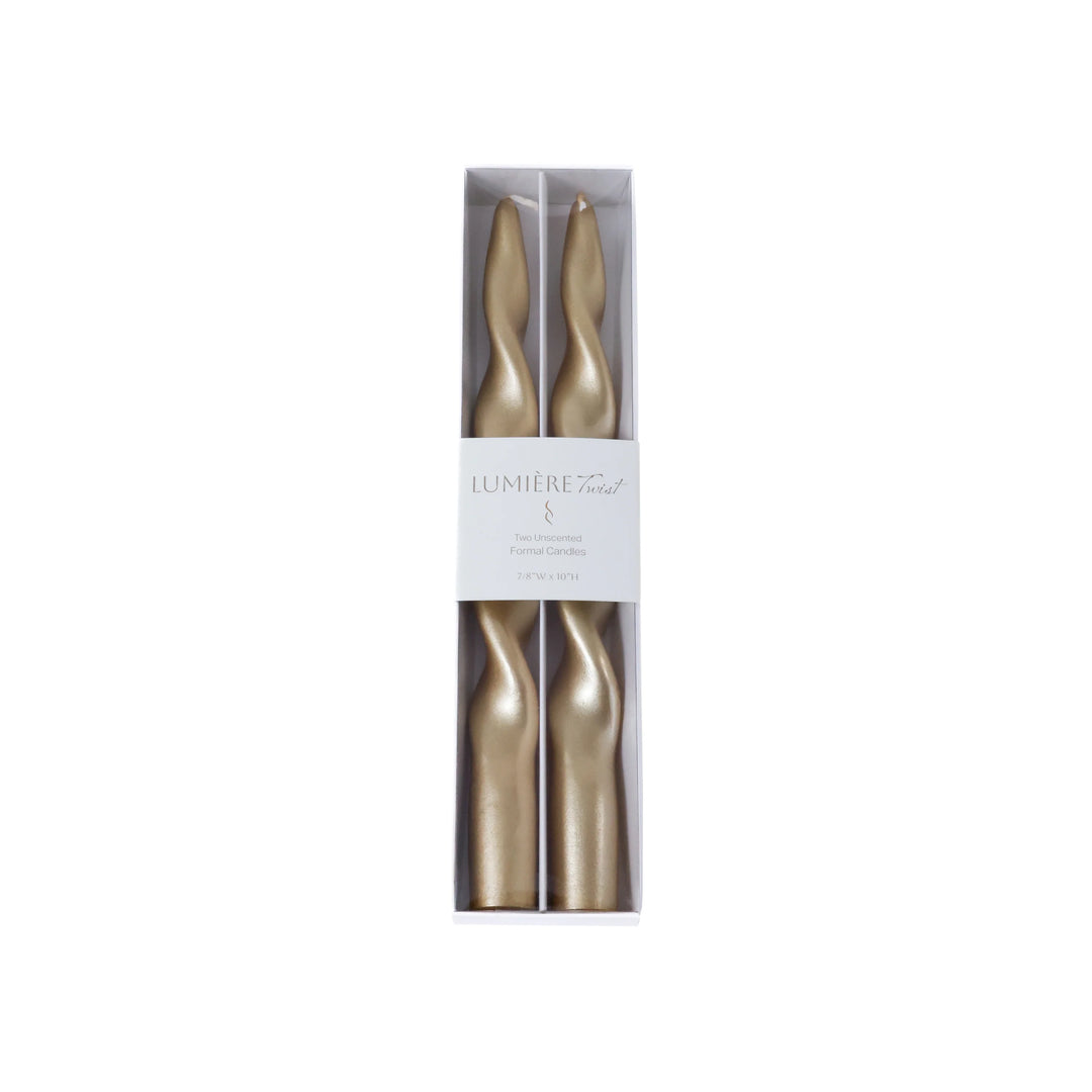 Ivory Lumière Twist Formal Candles