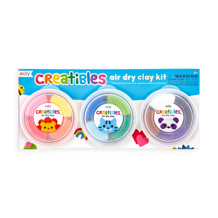 OOLY Creatibles Air Dry Clay Kit (Set of 12 Colors + 3 Tools)
