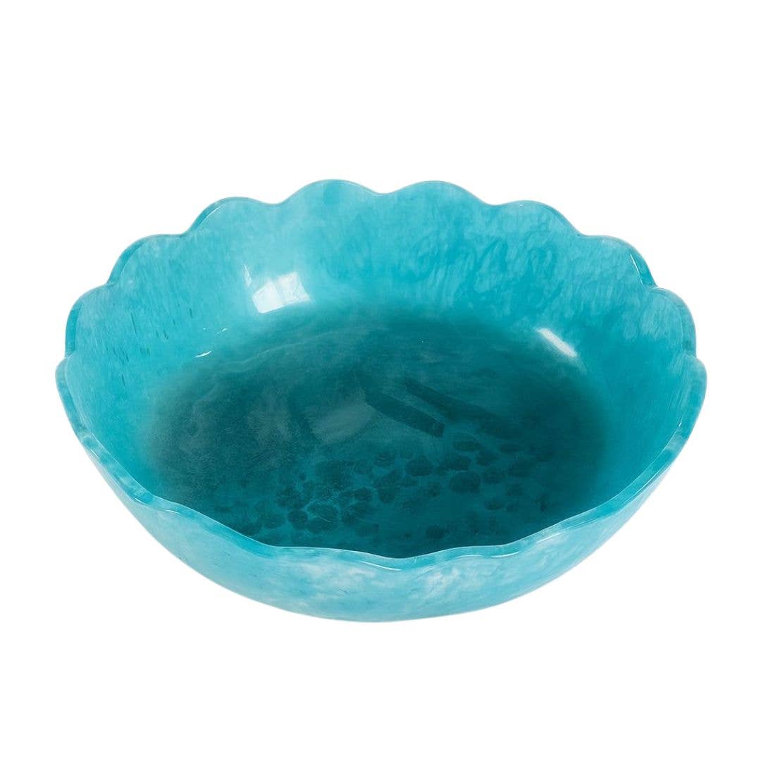 Laura Park Designs Blue Resin Scalloped Bowl