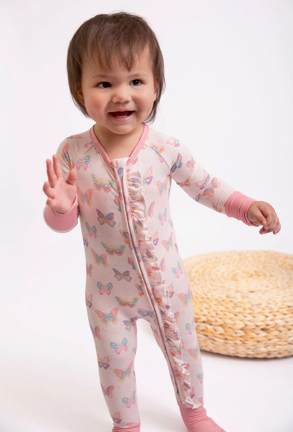 Goosies Baby Butterfly Bliss Long Sleeve Zip Pajamas