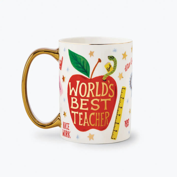 Rifle Paper Co. World's Best Teacher Porcelain Mug