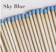 Stripy Match Holder - Blue Stripe Sky Blue Matches