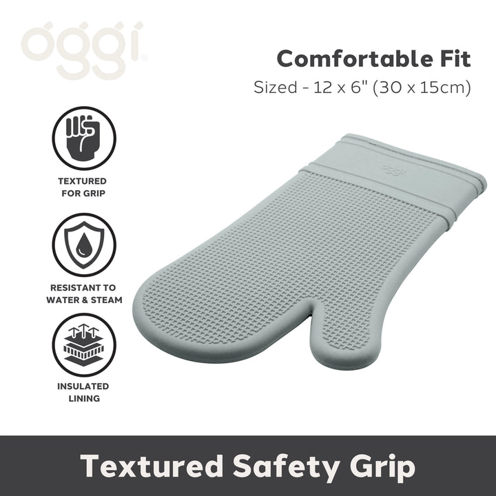 Grey Silicone Oven Mitt