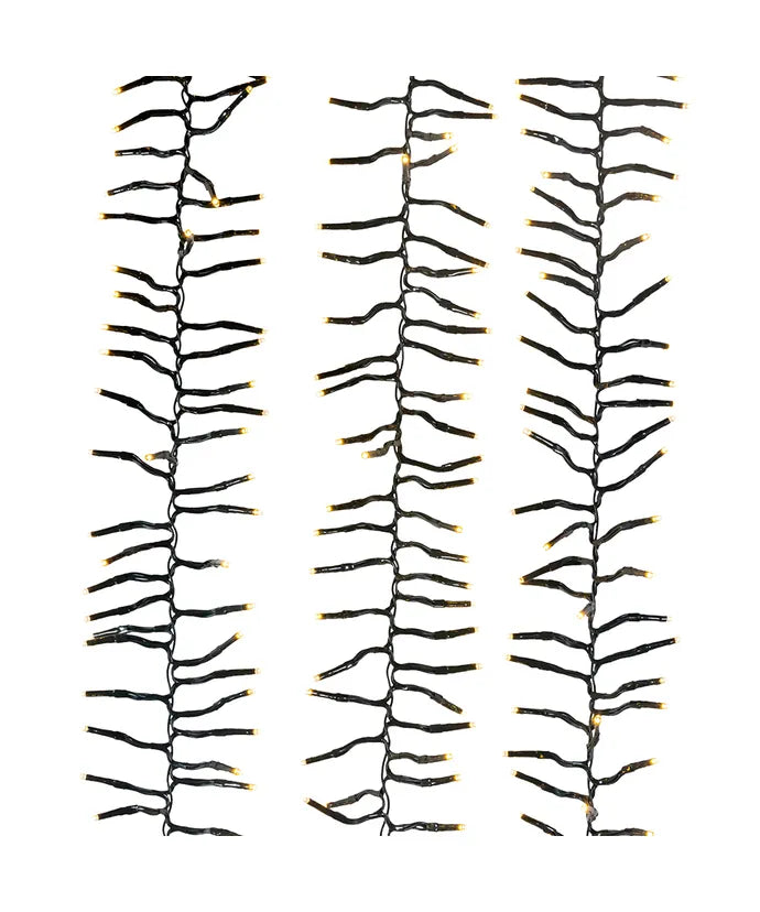 Kurt Adler 16' 480L Warm White 3MM LED Multifunction Cluster Garland