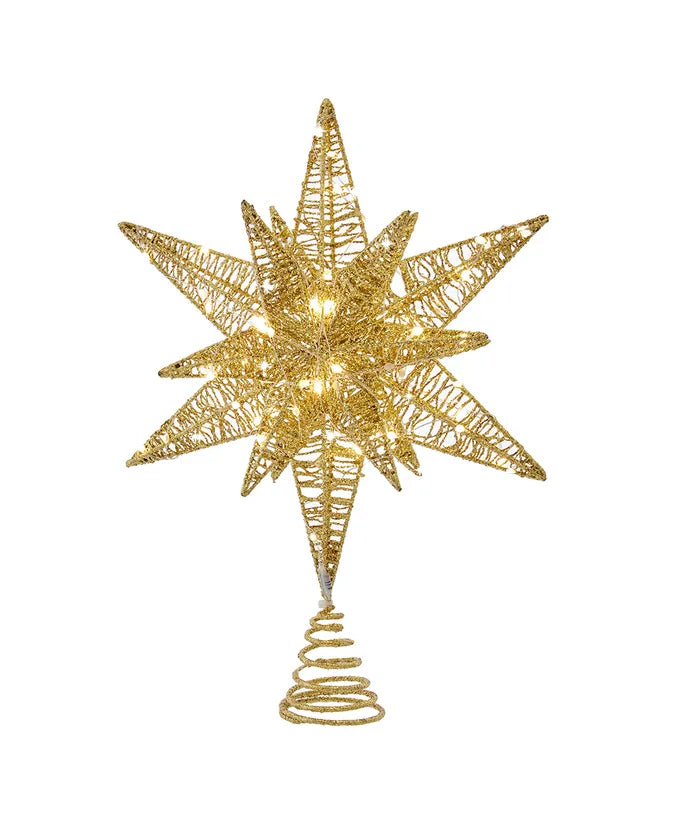 Kurt Adler 15" Twinkling LED Gold Starburst Treetop