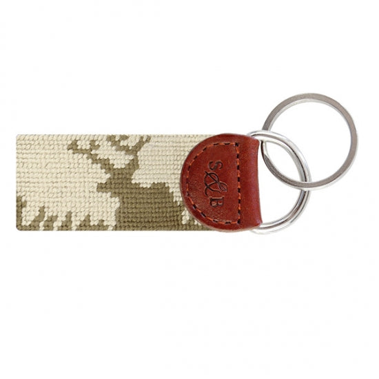 Smathers and Branson Needlepoint Key Fob Deer Hunting