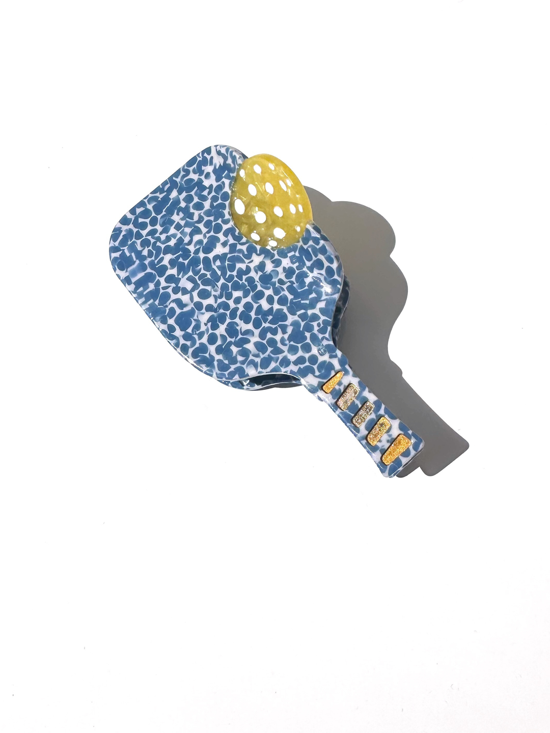 Solar Eclipse Hand-painted Blue Speckle Pickleball Paddle Claw Hair Clip