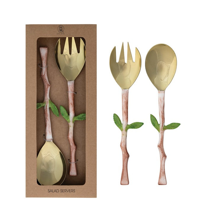 Hazel Mazel Twig Shaped Salad Servers