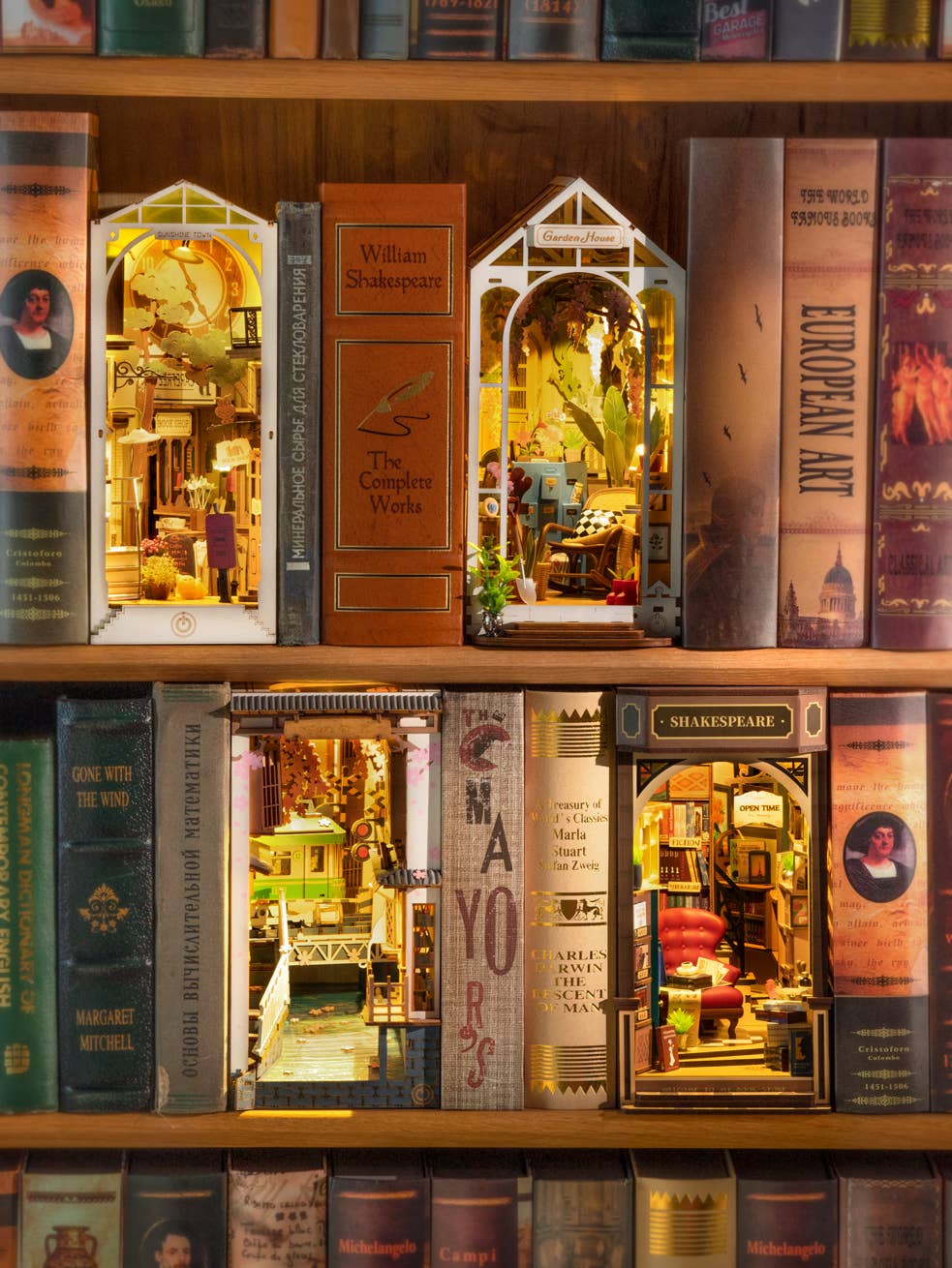 Robotime Rolife Bookstore DIY Kit Book Nook 3D Puzzle