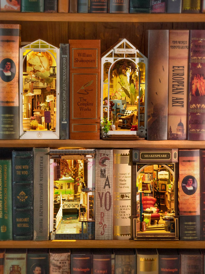 Robotime Rolife Bookstore DIY Kit Book Nook 3D Puzzle
