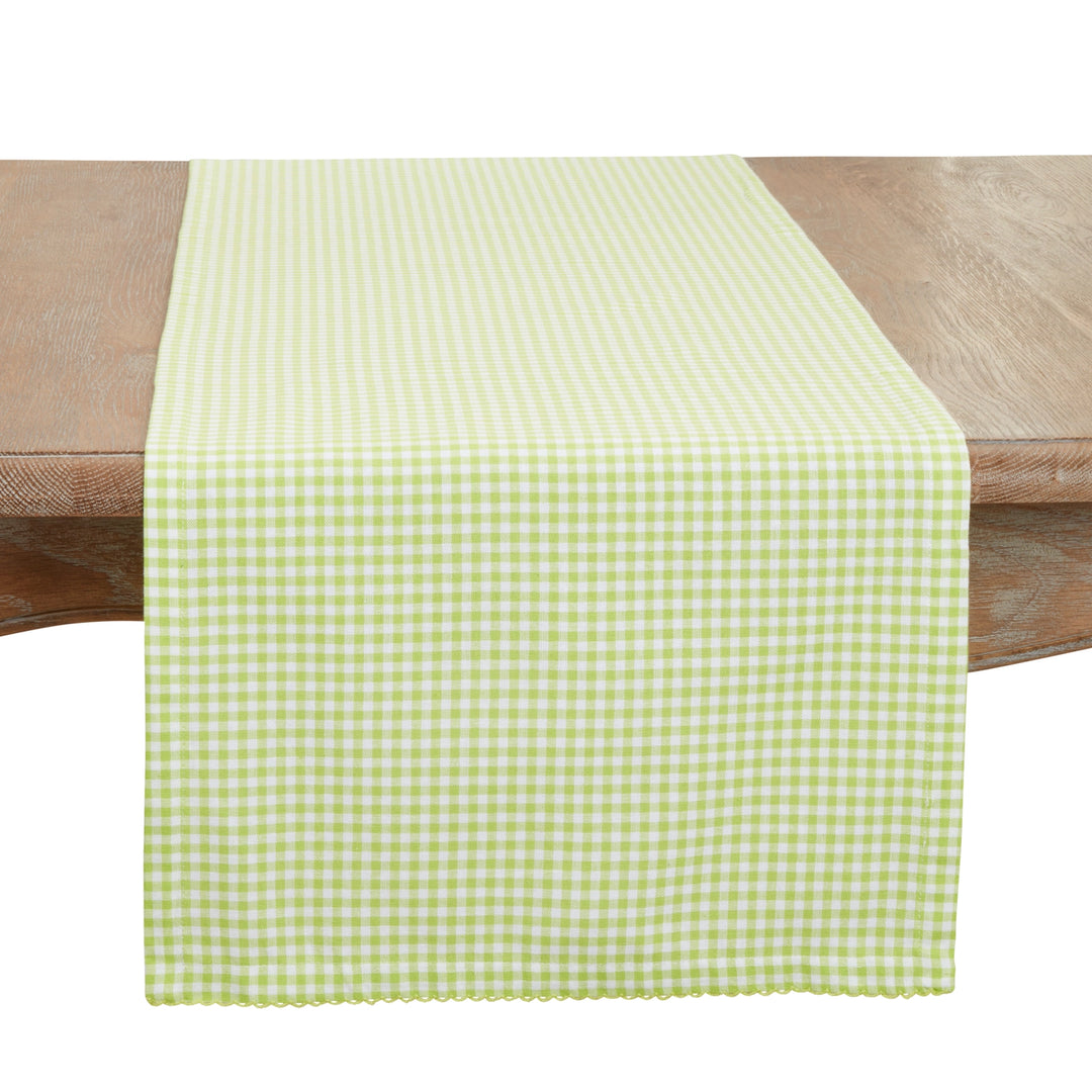 Green Traditional Gingham Table Runner