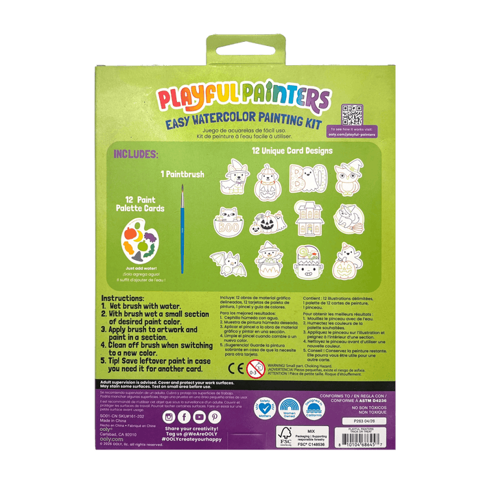 OOLY Trick or Treat Playful Painters Easy Watercolor Painting Kit