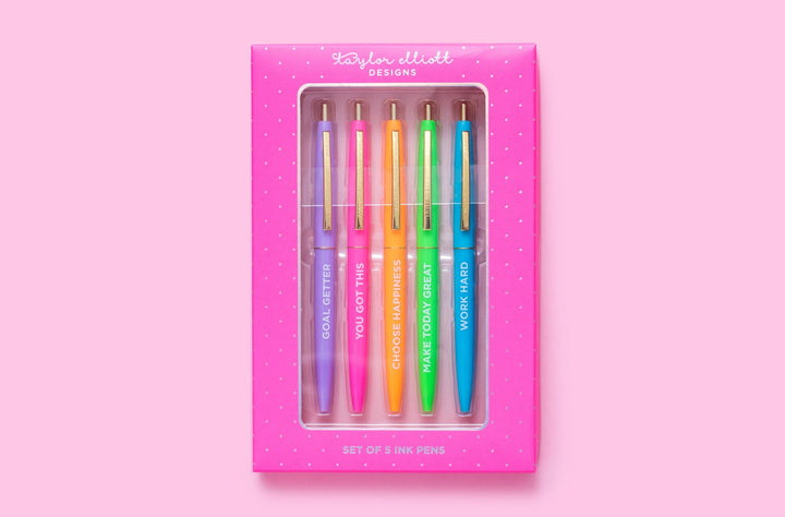 Taylor Elliott Designs Motivational 5 Piece Pen Set