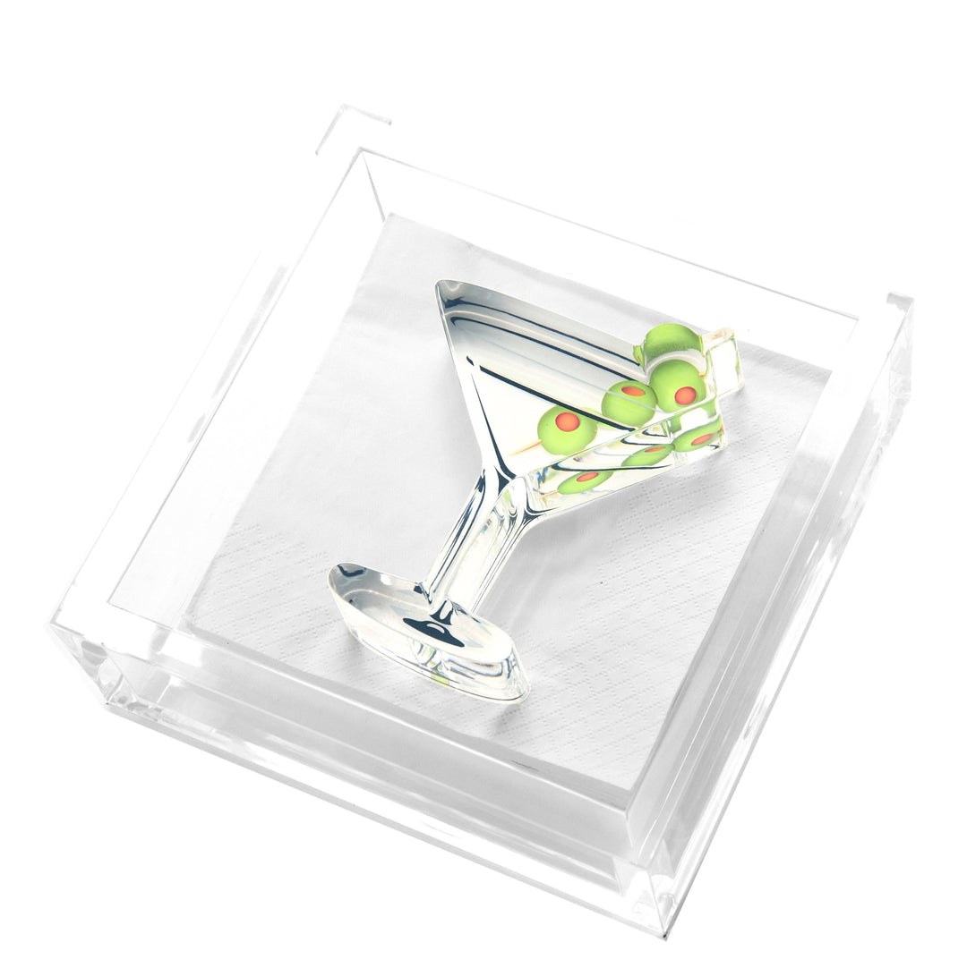 Tara Wilson Acrylic Martini Cocktail Napkin Holder