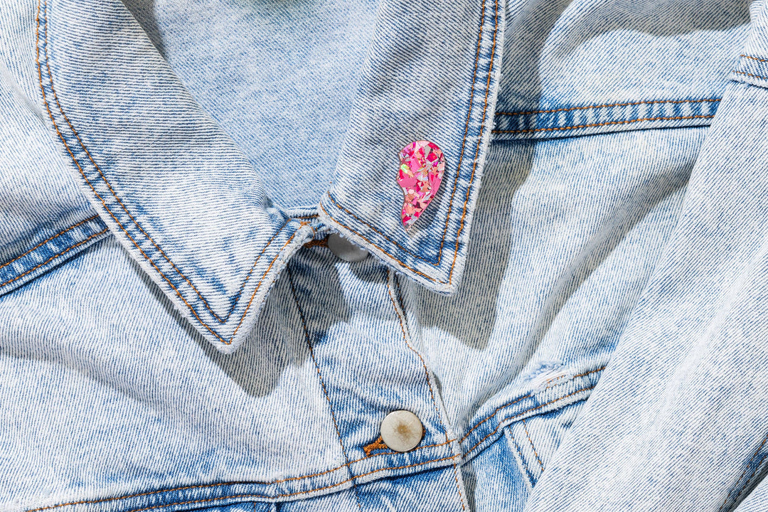 Taylor Elliott Designs Pink Confetti Best Friends Heart Pin Set