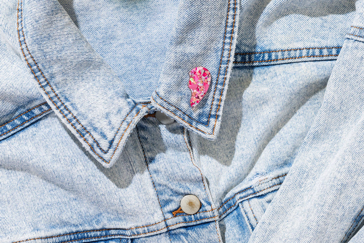 Taylor Elliott Designs Pink Confetti Best Friends Heart Pin Set